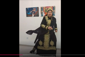 نقالی طاهره بهرامی (مهرآفرین) در نمایشگاه زنان شاهنامه